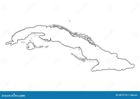 Cuba Outline Map With Shadow Stock Illustration - Image: 3875710