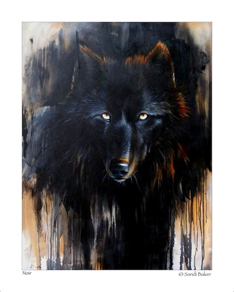 Black Wolf Painting