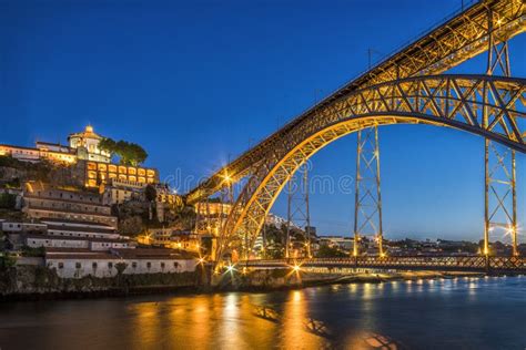 Steel Bridge by Gustave Eiffel Connecting Porto and Gaia, Portugal Stock Image - Image of light ...