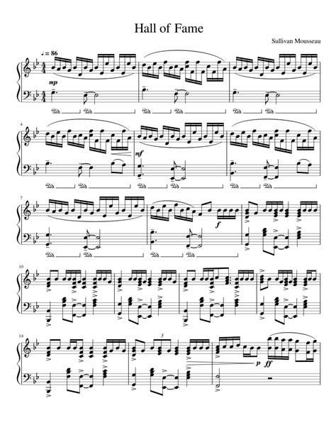 Hall of Fame Sheet music for Piano (Solo) | Musescore.com