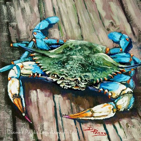 Prints Blue Crab Low Poly Art Painting Digital Drawing Digital Prints ...