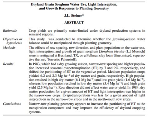 Sample abstract page for research paper