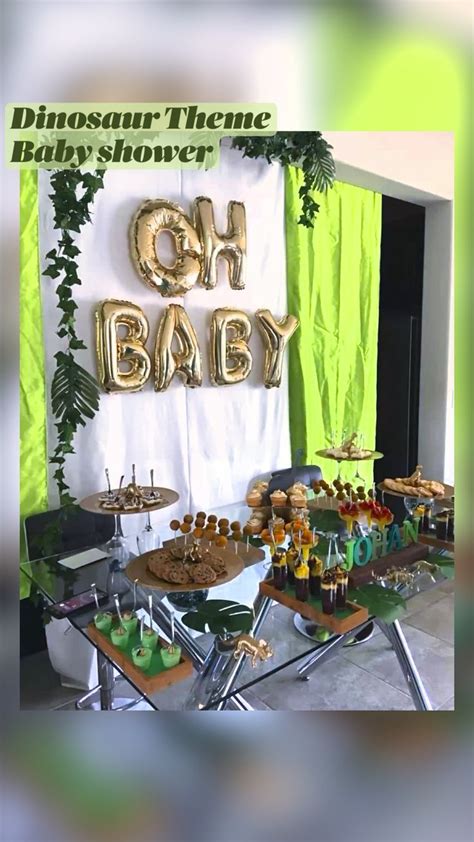 Dinosaur Theme Baby shower | baby shower inspo | baby shower ideas ...