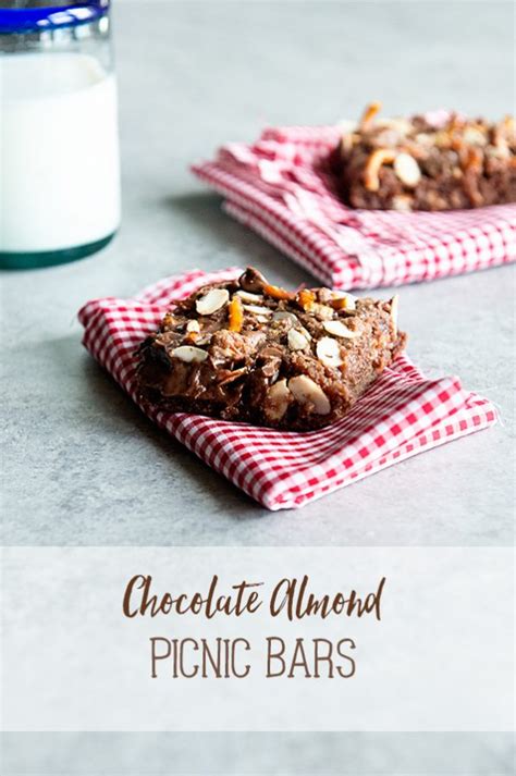 Chocolate Almond Picnic Bars Recipe - Dine and Dish