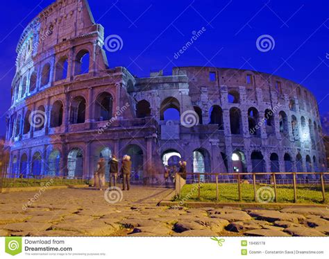 Night Colosseum stock photo. Image of civilization, building - 19495178