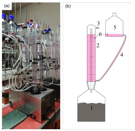 The BMP experiment (a) eudiometer sets in water bath; (b) the ...