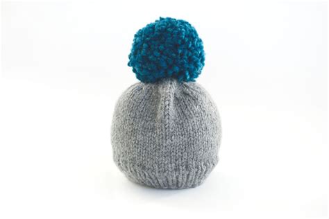 Knit Beanie Pom Pom Hat for Children Blend Yarn Warm and Soft Seamless ...