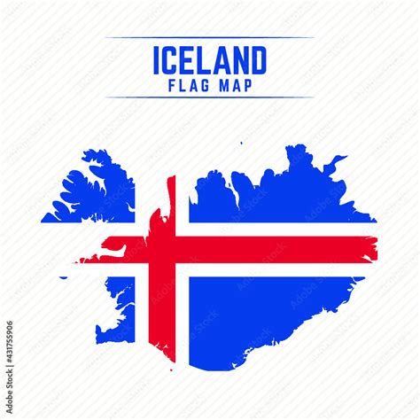 Flag Map of Iceland. Iceland Flag Map Stock Vector | Adobe Stock