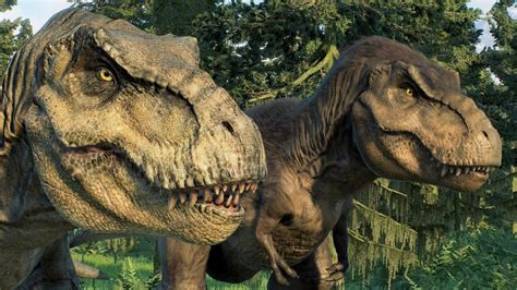 TWO NEW T. REX SKINS! Rexy Socialising With Feathered T. Rex - Jurassic World Evolution 2 - YouTube