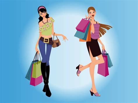 Shopping Women Vector Vector Art & Graphics | freevector.com