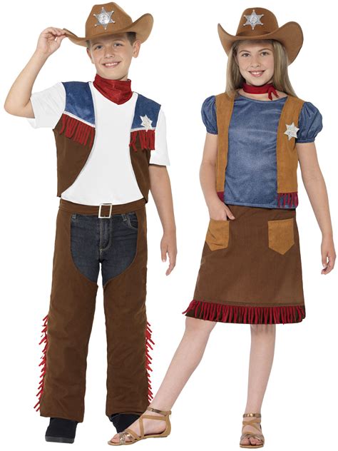 Childrens Cowboy Costume Boys Girls Western Texas Cowgirl Fancy Dress Kids Outfi | eBay