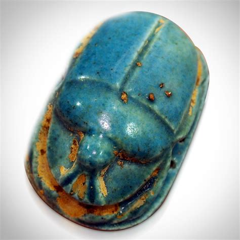 Ancient Egyptian Authentic Blue Faience Winged Scarab // Museum Display - Rare-T - Touch of Modern