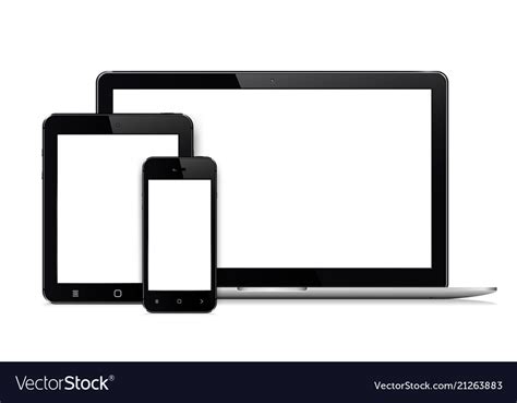 Laptop mobile phone and digital tablet pc Vector Image