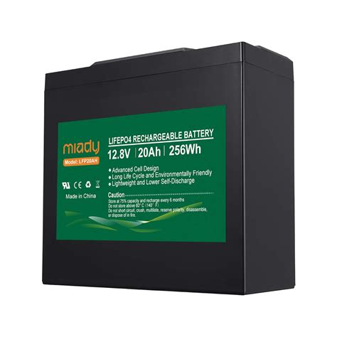 Buy 12V 20Ah Deep Cycle LiFePO4 Battery, 2000 Cycles Miady LFP16AH ...