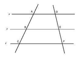 geometry - Converse of three parallel line theorem - Mathematics Stack Exchange