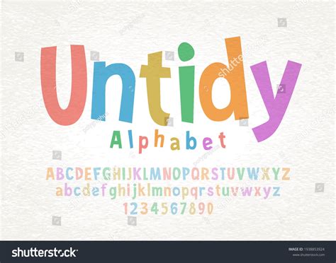 Cartoon Hand Drawn Colorful Letters Numbers Stock Vector (Royalty Free ...