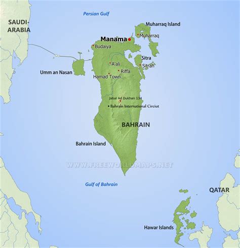 Bahrain Physical Map