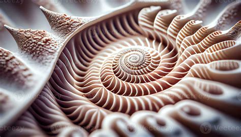 Blue Nautilus shell showcases intricate fractal design generated by AI 24655462 Stock Photo at ...