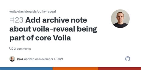 Add archive note about voila-reveal being part of core Voila · Issue ...