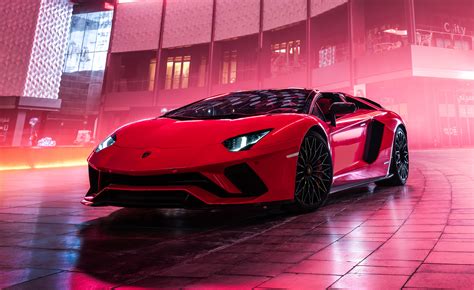 Lamborghini Aventador S Roadster Wallpaper 4K, Red, 5K