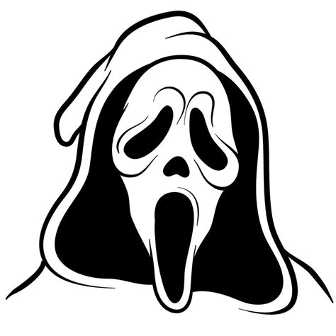 How to draw Ghostface (the Scream Mask) - Sketchok drawing guides