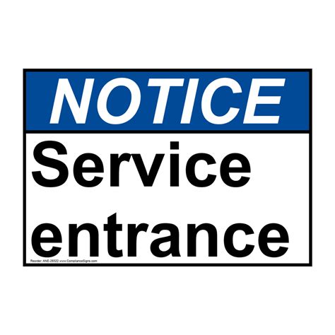 ANSI Service Entrance Sign ANE-29322