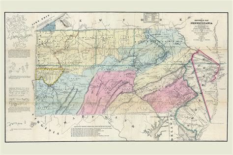 1792 Map of Indian Territory Changes and Names of Pennsylvania - Etsy