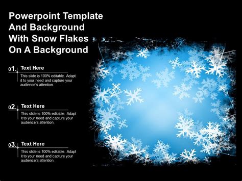 Powerpoint Template And Background With Snow Flakes On A Background ...