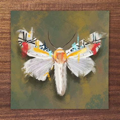 Picasso Moth Art Print Wall Art, Digital Painting, Colorful Insects ...