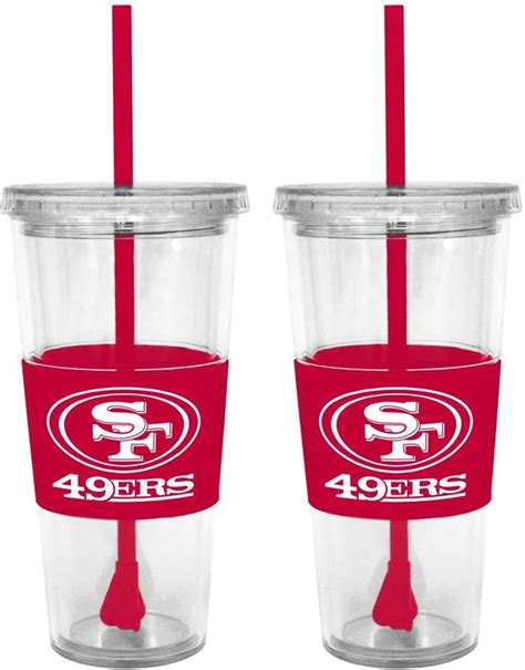 San Francisco 49ers 2-pc. Double-Walled Straw Tumbler Set | Tumbler with straw, Double walled ...