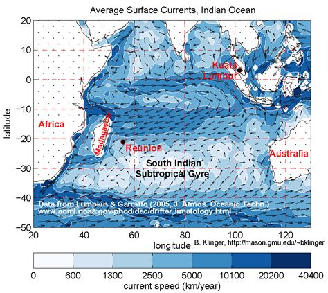 Indian Ocean Surface Currents and Malaysian Flight FL 370