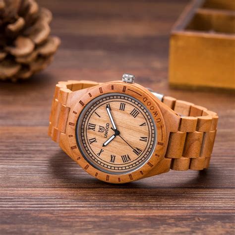 2018 Fashion Mens Watches Brand UWOOD Men's Wooden Watches Luxury Wrist Watch Men Wood ...