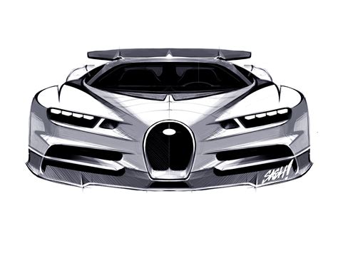 Bugatti Chiron Design Sketch - Car Body Design