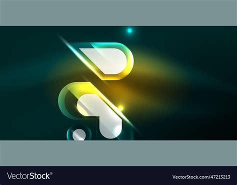 Neon glowing geometric shapes abstract Royalty Free Vector