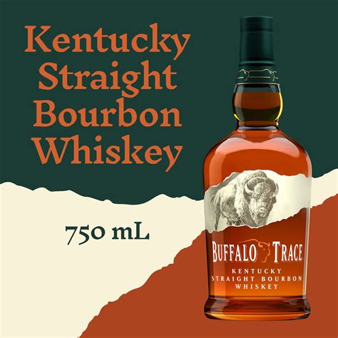 Buffalo Trace Kentucky Straight Bourbon Whiskey, 750 ml Liquor, 45% ...