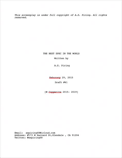 Create a Professional Screenplay Title Page in 3 Steps