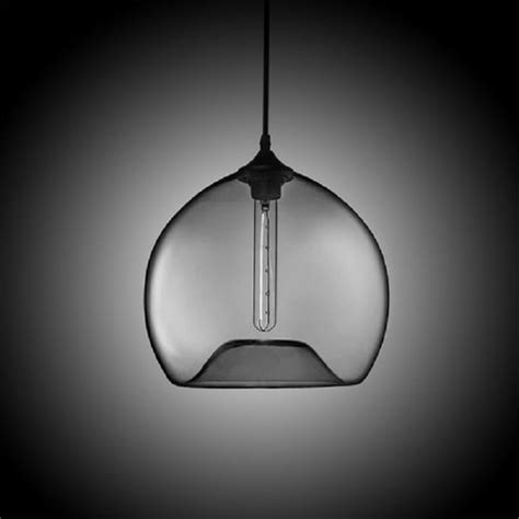 Modern Minimalist Glass 1-Light Bowl Shape Pendant Light in Gray Colour-Homary
