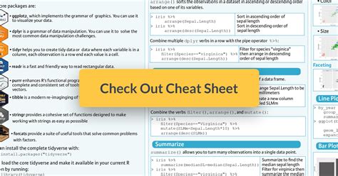 Tidyverse Cheat Sheet For Beginners