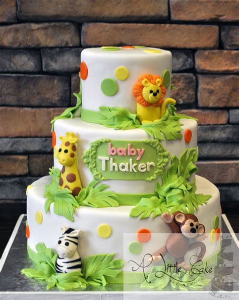 Baby Jungle Animals Baby Shower Cake