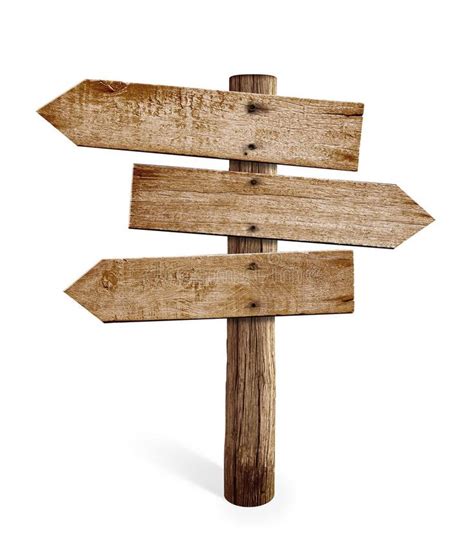 Wooden Arrow Sign Post or Road Signpost Isolated Stock Image - Image of ...