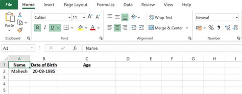 How to Calculate Age in Microsoft Excel