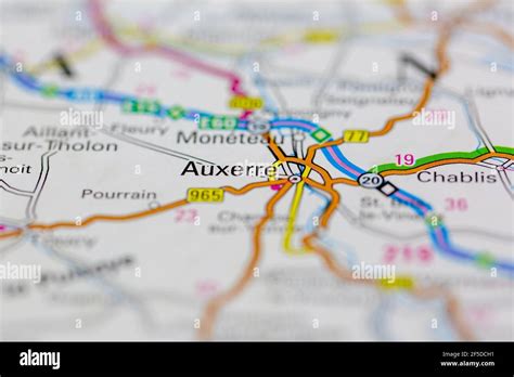 Auxerre on a map hi-res stock photography and images - Alamy