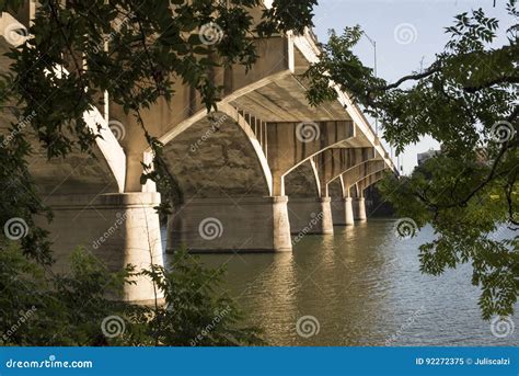 Bat Bridge in Austin, Texas Stock Image - Image of buildings, bridge ...