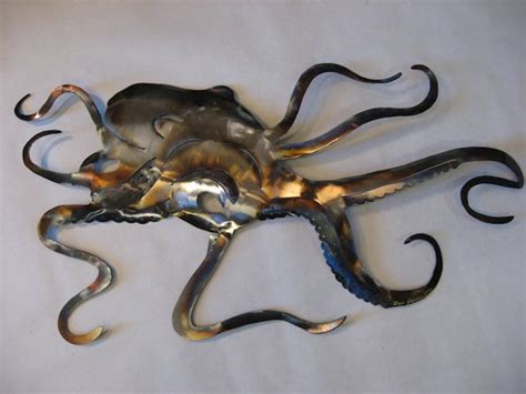 Octopus metal art wall sculpture