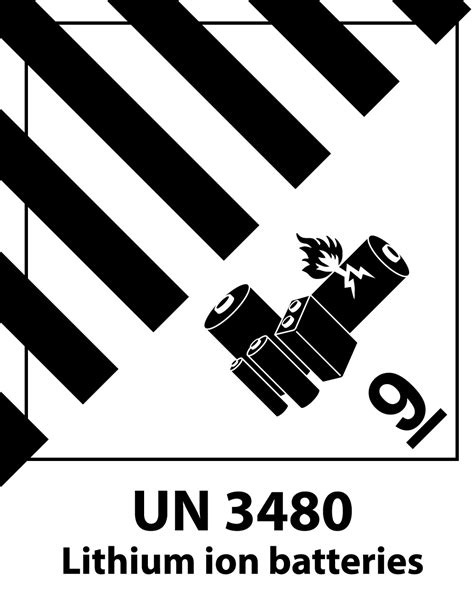 100x127mm Lithium Battery Mark UN3480 Label, 500 per roll - Thermal Labels