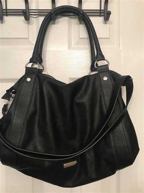 STEVE MADDEN LARGE FAUX LEATHER HOBO BAG - BLACK