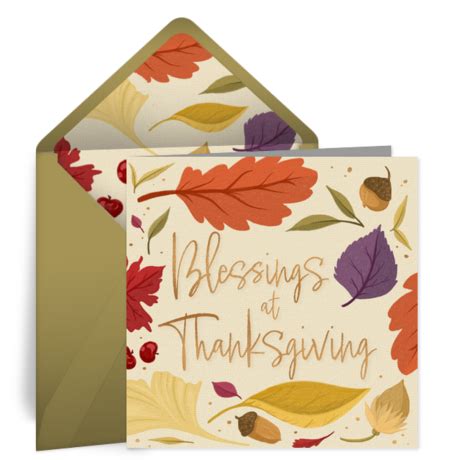 Blessings at Thanksgiving | Happy Thanksgiving Cards, Free eCards | Punchbowl