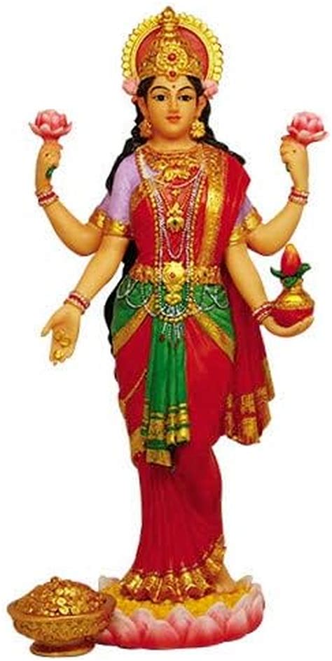 Hindu Hinduism Colorful Lakshmi Goddess of Wealth Prosperity Statue Figurine Dei | eBay