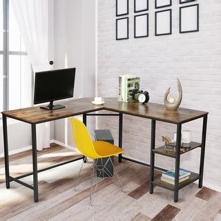 L-Shape Corner Computer Desk Shelves - Bed Bath & Beyond - 36797830