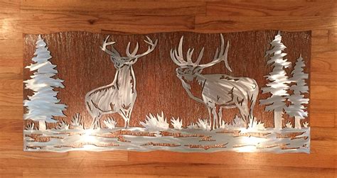 Elk artwork. Metal wall art, Nature scene, Wildlife, Forest, Bear ...